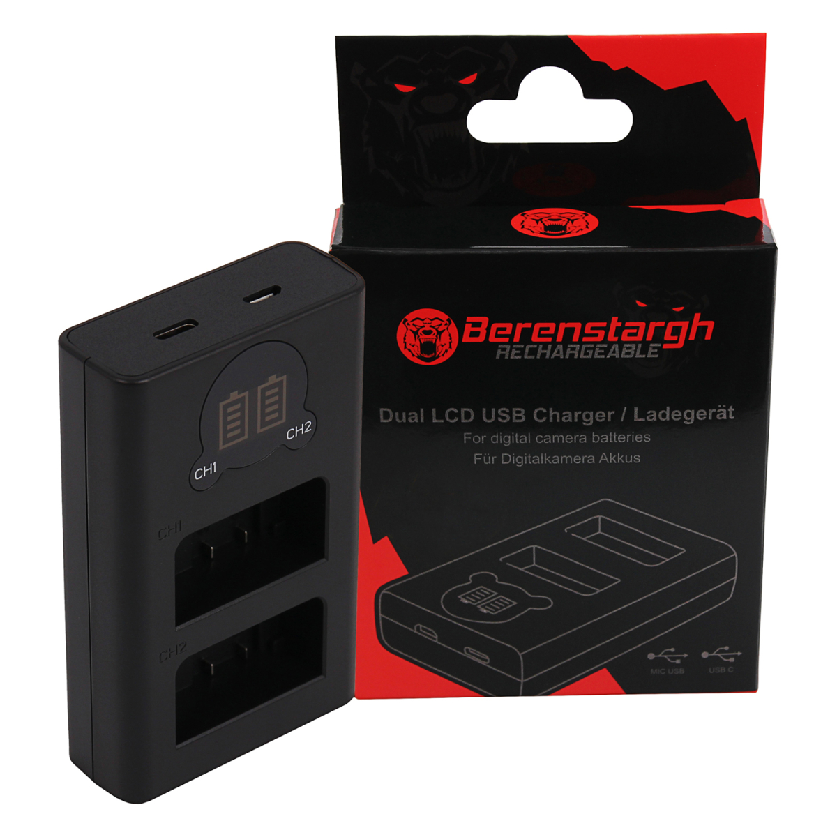 Berenstargh Dual LCD USB Ladegerät Nikon EN-EL25 Z50 Z fc