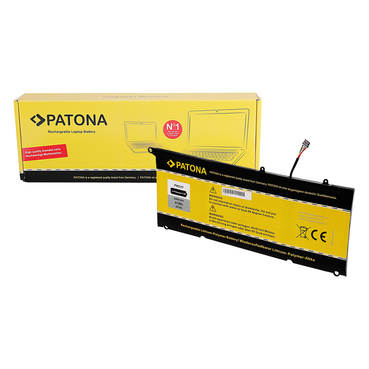 PATONA Akku kompatibel Dell PW23Y XPS13 9360 7,6V