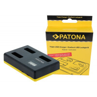 PATONA USB Triple Ladegerät Canon NB12L NB-13L PowerSho