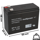 B-Ware Multipower Blei-Akku MP10-12S Pb 12V / 10Ah Faston 4,8