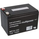 B-Ware Multipower Blei-Akku MP15-12C Pb 12V 15Ah Zyklenfest, Faston 6,3