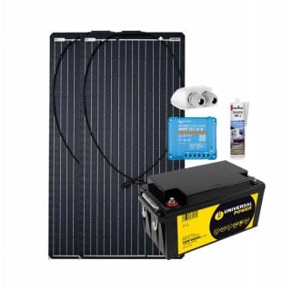 Wohnmobil Solar-Set 200W 78 Ah AGM Batterie Victron MPPT Solarladereg