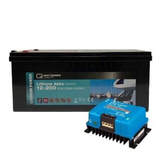 Ladebooster Set- Q-Batteries LiFePO4 12,8V 200 Ah + Victron Orion-Tr Smart 12/12-30A Ladebooster