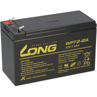 Kung Long VdS WP7.2 12A F1 12V 7,2 Ah Blei AGM Akku 4,8mm Fa