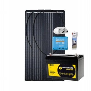 Wohnmobil Solar-Set 200W AGM 120 Ah Batterie Victron MPPT Solarladeregler Autark Paket