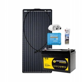 Wohnmobil Solaranlage 100W AGM 120Ah AGM Batterie Victron MPPT Solarl