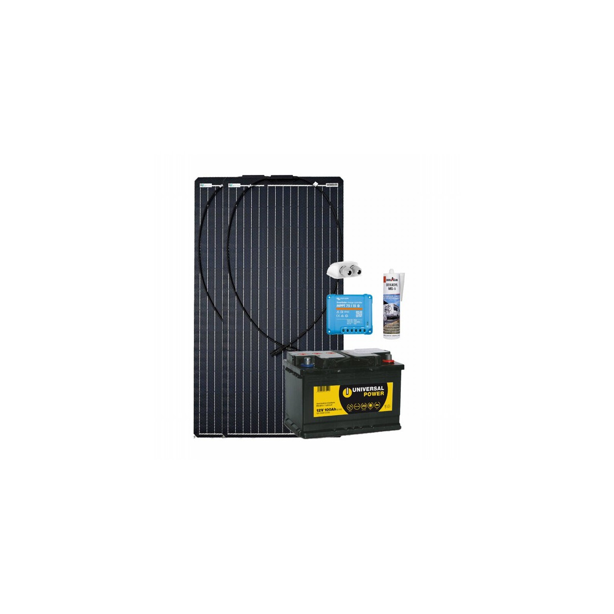 Wohnmobil Solar-Set 200W 100Ah Batterie Victron MPPT Solarladeregler Camper Autark