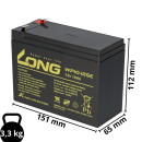 B-Ware Kung Long Akku 12V 10Ah Pb Batterie Bleigel...