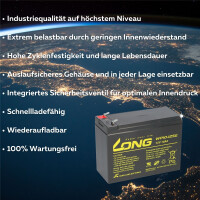 B-Ware Kung Long WP10-12SE 12V 10Ah AGM Bleiakku F2 6,3mm zy