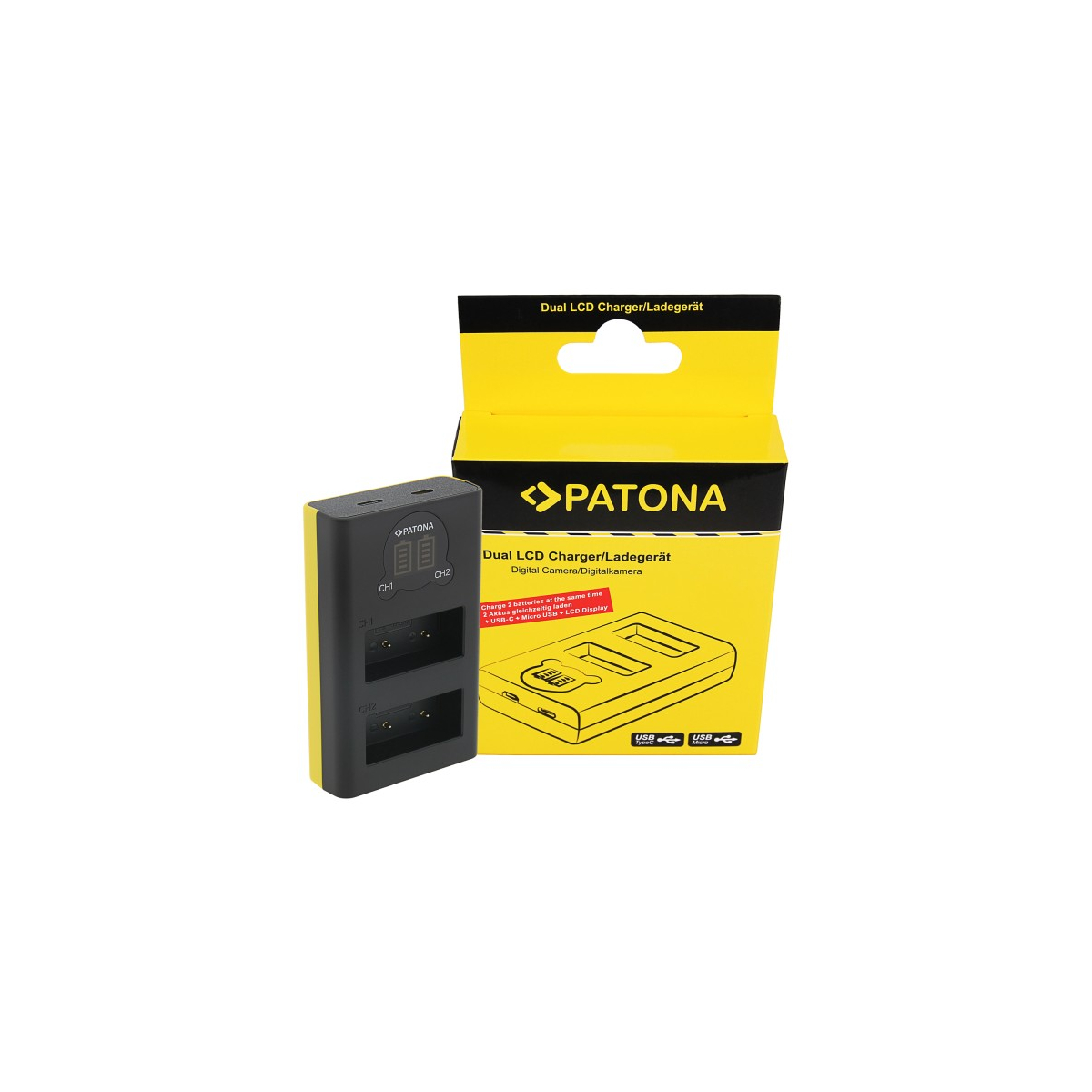 PATONA Dual LCD USB Ladegerät für Fujitsu