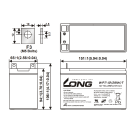 Kung Long WP7-12(28W)-M/F2 12V 7Ah AGM Bleibatterie