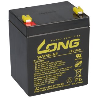 B-Ware Kung Long Akku 12V 5Ah WP5-12E zyklenfest AGM Power Blei Gel