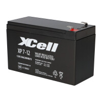 XCell XP7-12F2 AGM Bleiakku 12V 7Ah - T2 / Faston 6,3 mm - V