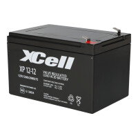 XCell XP12-12F2 AGM Bleiakku 12V 12Ah - T2 / Faston 6,3 mm -