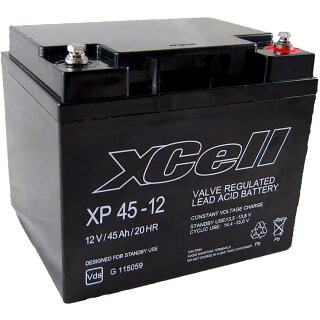 XCell Bleiakku XP45-12 12V 45Ah Pb M6 Innengewinde