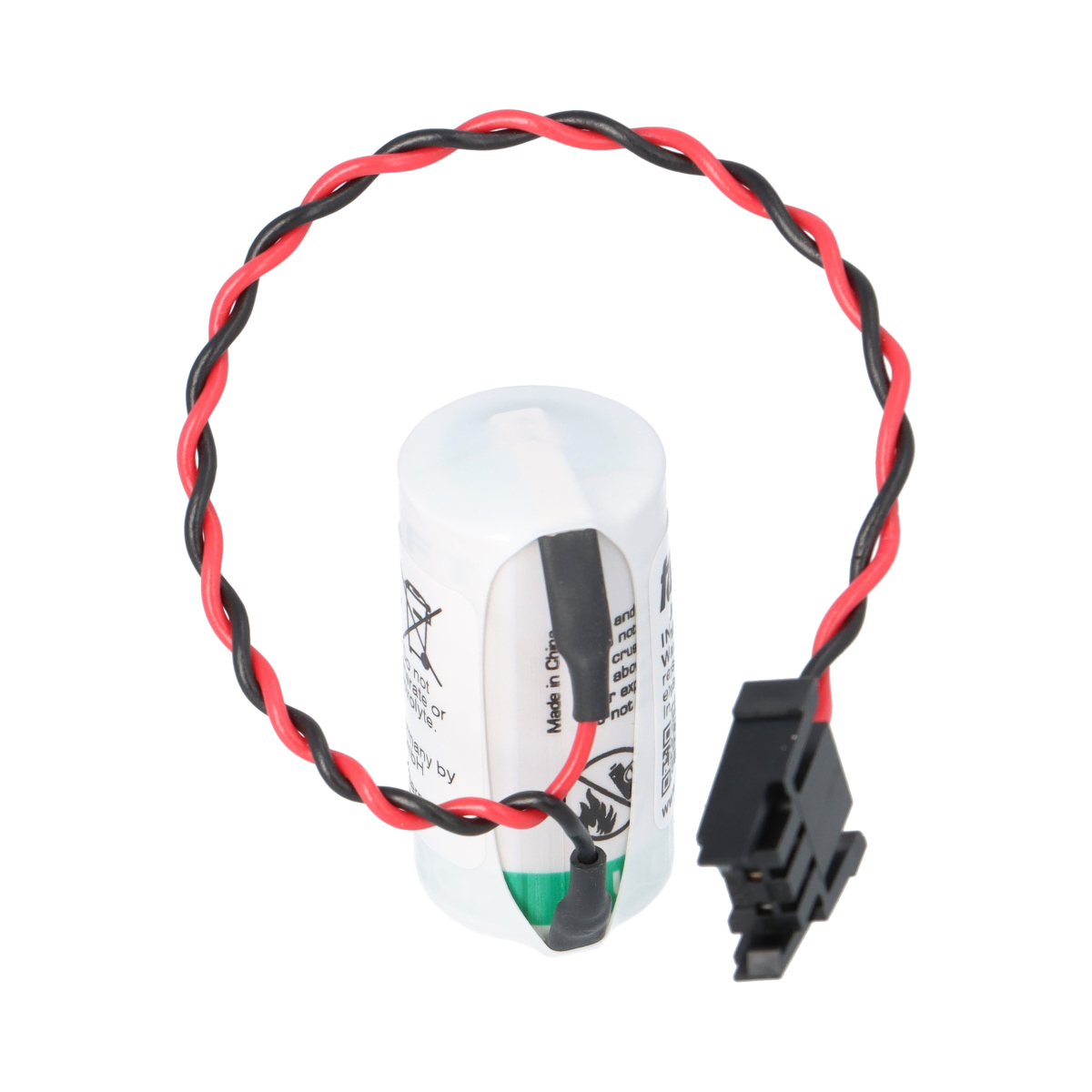 Lithium Batterie 3,6 V 2100 mAh – SAFT LS17330 (2/3A) mit Stecker HNC-2-2.5-S – kompatibel A6BAT, A6BAT-MRBAT, MR-BAT, B9670MC
