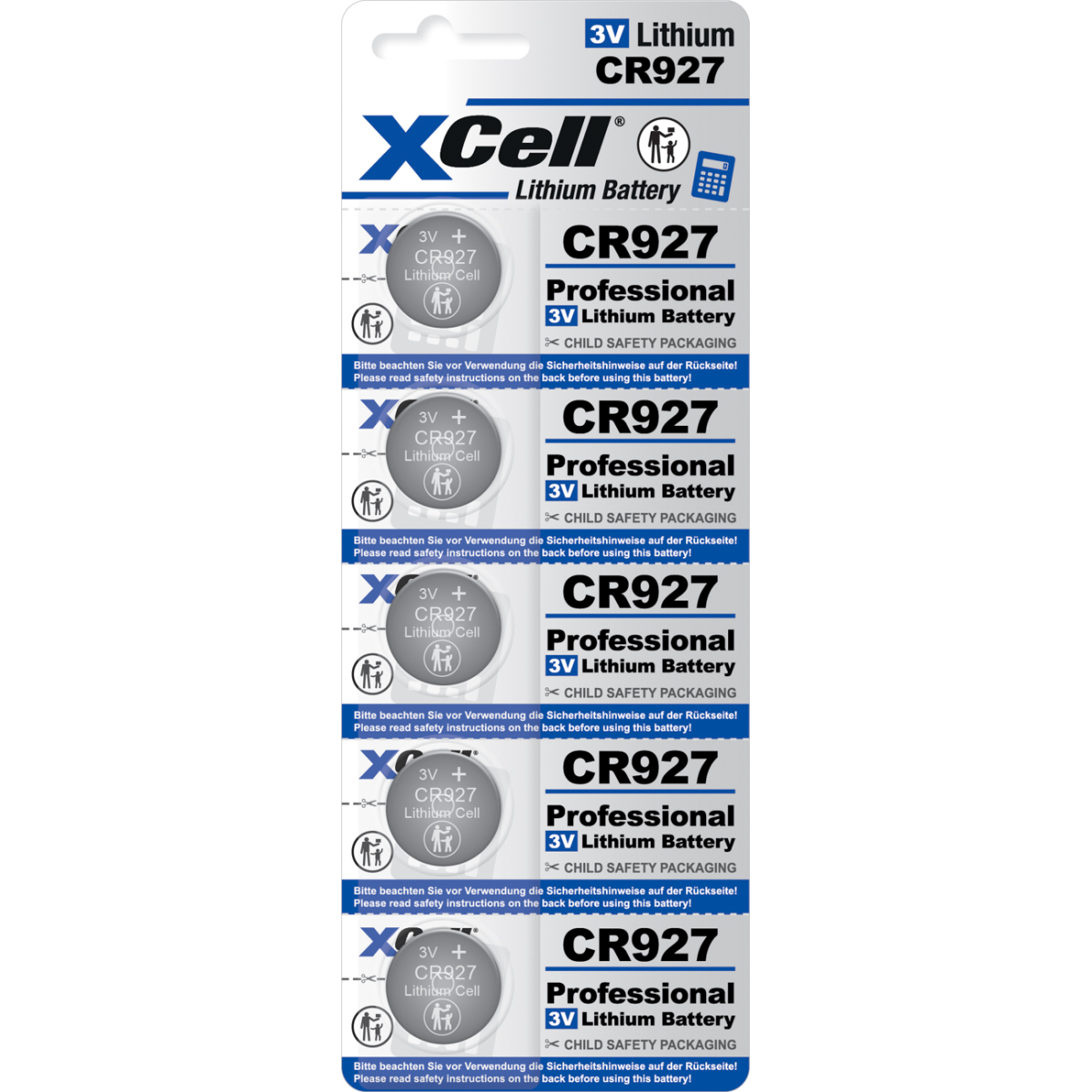 XCell Lithium-Knopfzelle CR927 5er-Blister 3V/30mAh