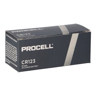 Duracell Procell CR123A Lithium 3V 1550mAh 10er Karton