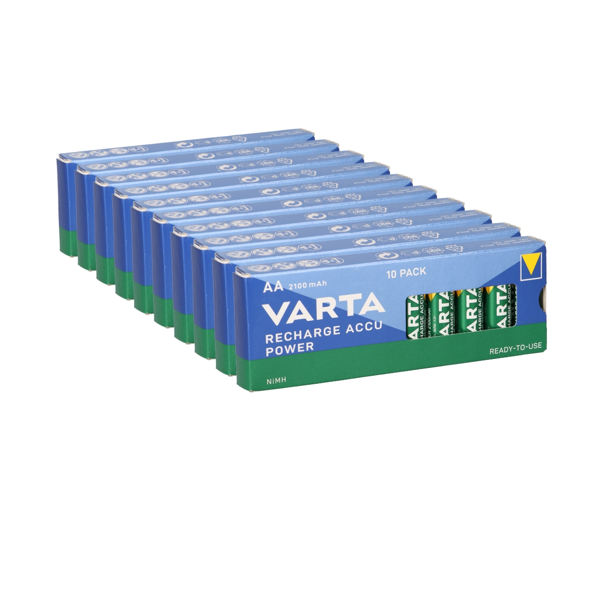 100x Varta Ready2Use AA Mignon Akku Ni-MH 1,2V 2100mAh