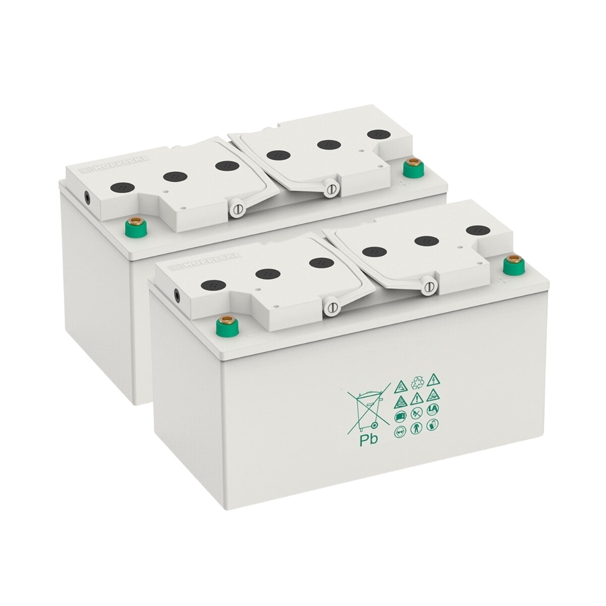 2x 12V 60Ah kompatibel zum mobilen Arbeitsplatz von Jungheinrich