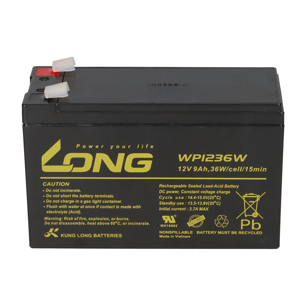 2x Kung Long WP1236W Hochstrom-AGM Akkus 12V 9Ah – passend für Eaton-Powerware PW5110 1500VA