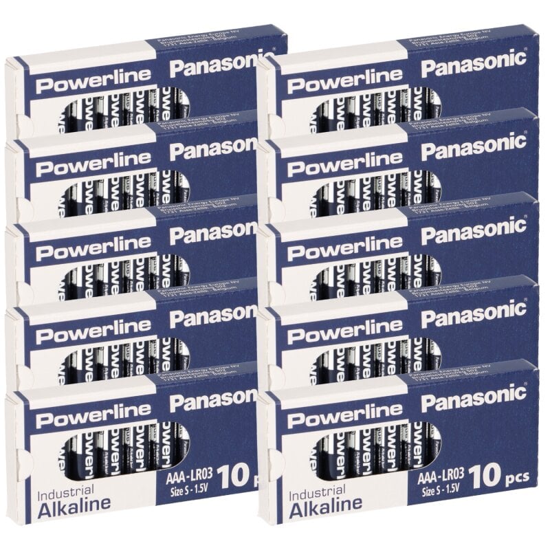 12x Panasonic 6LR61 Powerline 9V-Block E-Block Alkaline Industrial Rauchmelder 