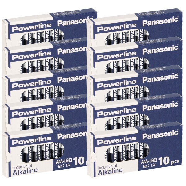 100x MICRO AAA LR03 MN2400 Batterie PANASONIC POWERLINE INDUSTRIAL 1383mAh
