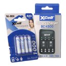 Ladegerät BC-X500 + 4x AAA XCell Rechargeable 1000 mAh