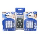 Ladegerät BC-X500 + 8x AAA XCell Rechargeable 1000 mAh