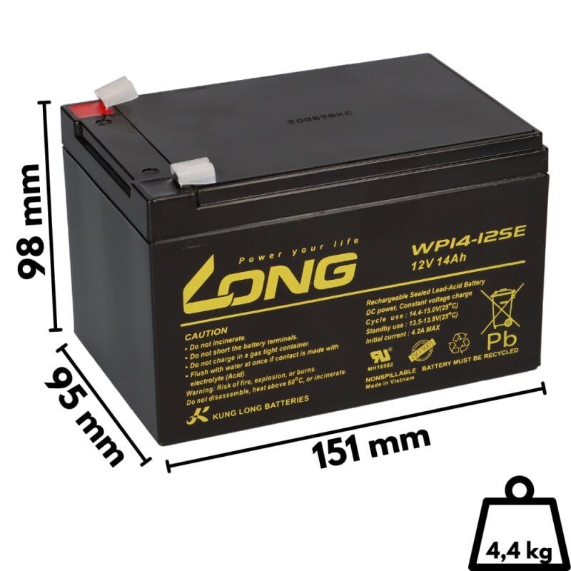 Dies ist EIN AJC/® Ersatz Long Way WP712 WP7-12 12V 7Ah Versiegelte Bleis/äure Akku