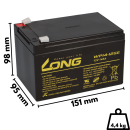 Kung Long Akku 12V 14Ah Pb Batterie Bleigel WP14-12SE zyklenfest