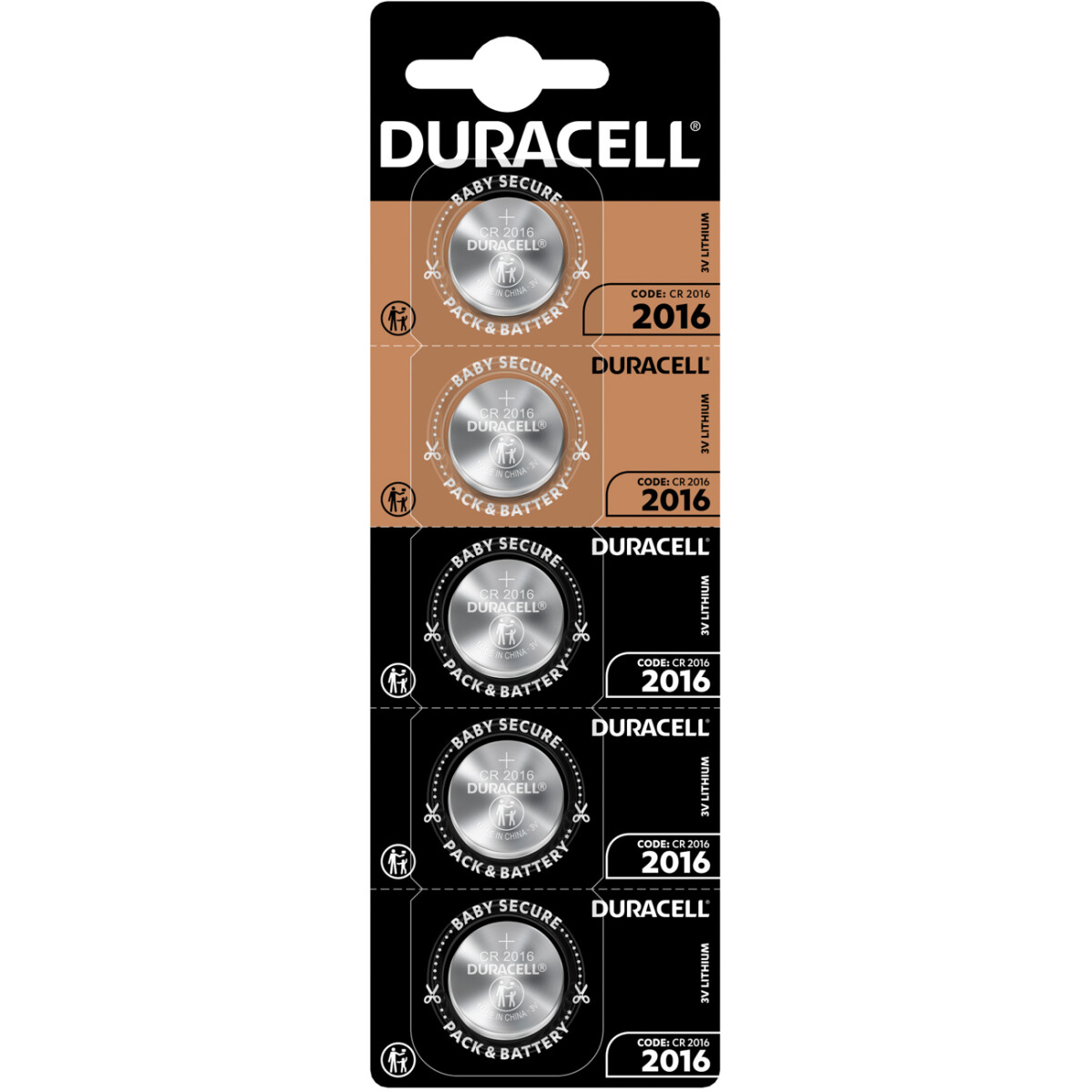 DURACELL Lithium-Knopfzelle, CR2016, 3V, 20,0x1,6 Mm, 2er-Pack