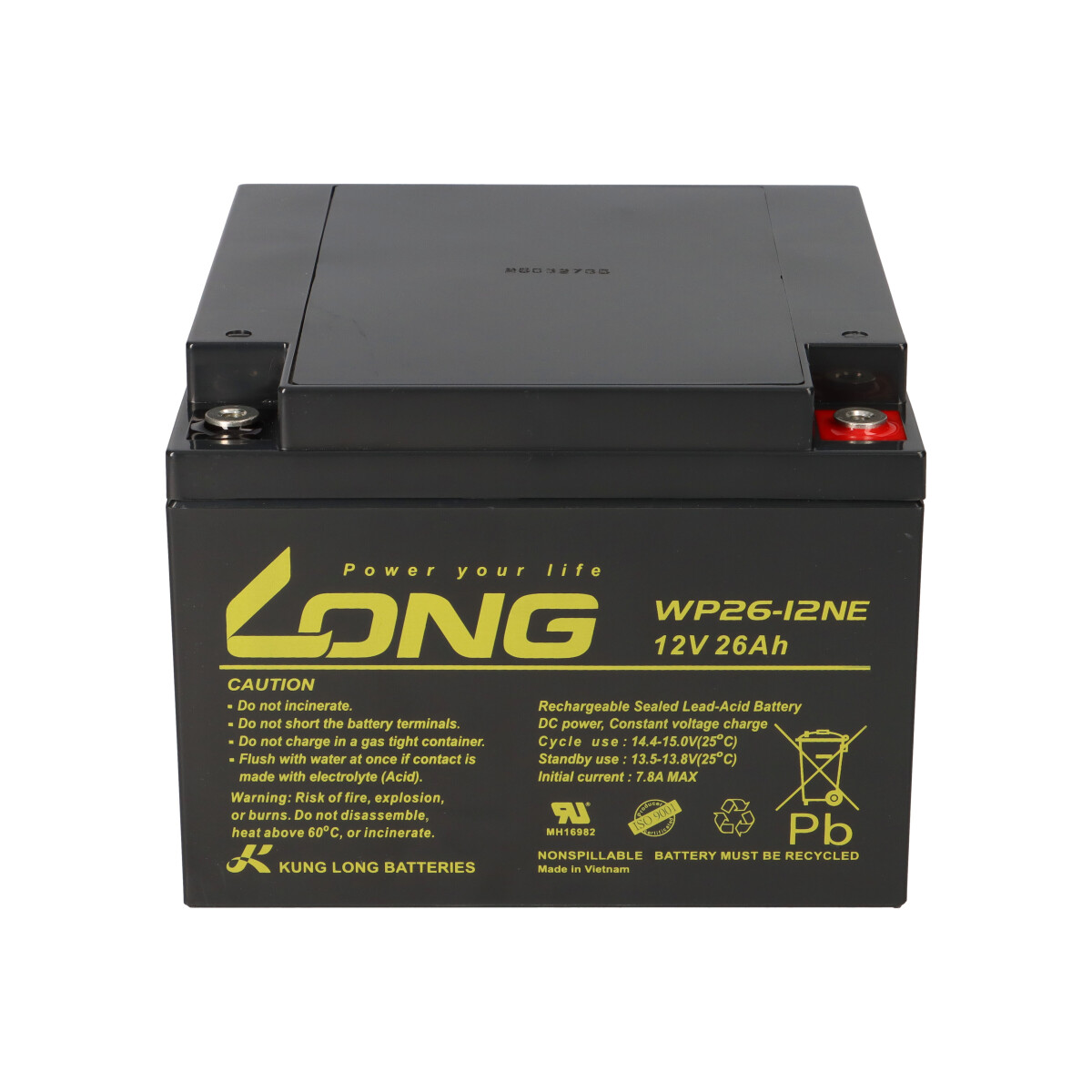 Kung Long WP26-12 12V 26Ah VdS Batterie AGM GEL Batterie au Kung Long WP26-12 12V 26Ah VdS Batterie AGM GEL Batterie au