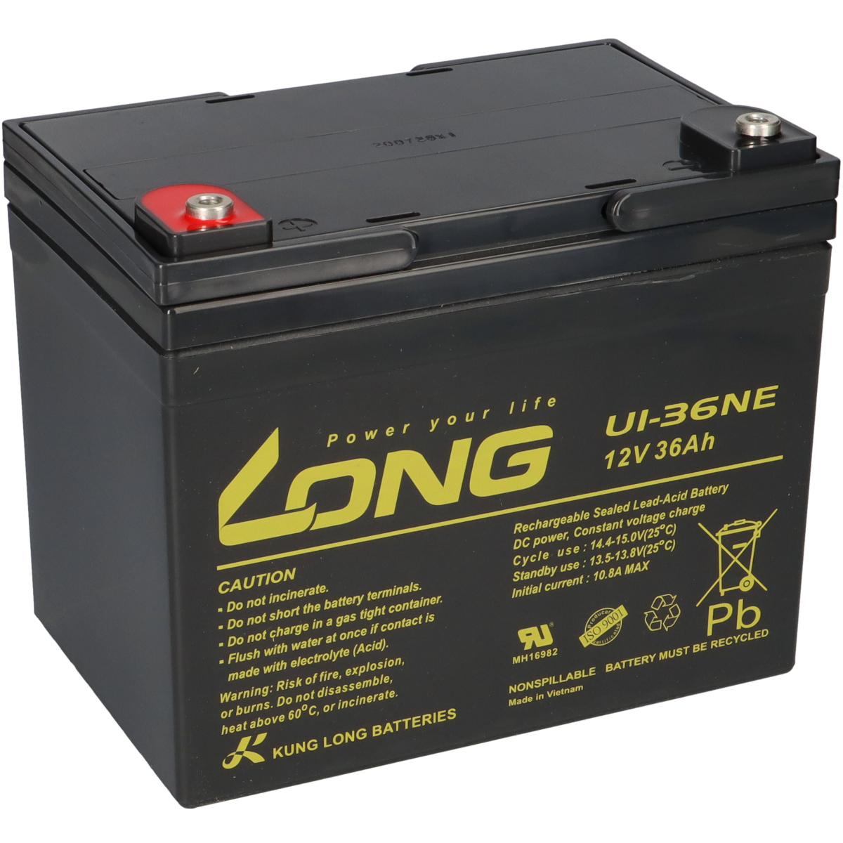 Kung Long Akku 12V 36Ah Pb Batterie Bleigel U1-36NE zyklenfest