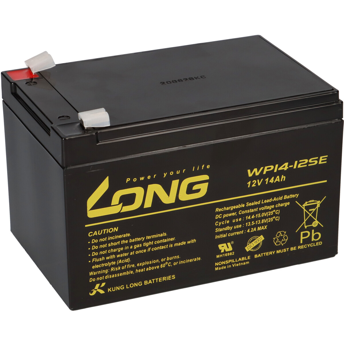 Kung Long WP14-12SE 12V 14Ah AGM Akku für Golf-Caddy und E-Trolley