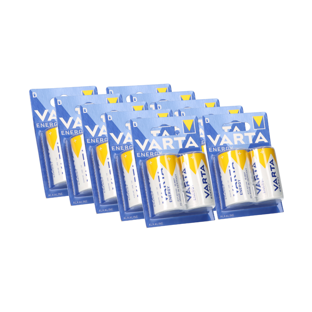 20x Varta Energy D Mono Batterie 1,5V AlMn im 2er Blister