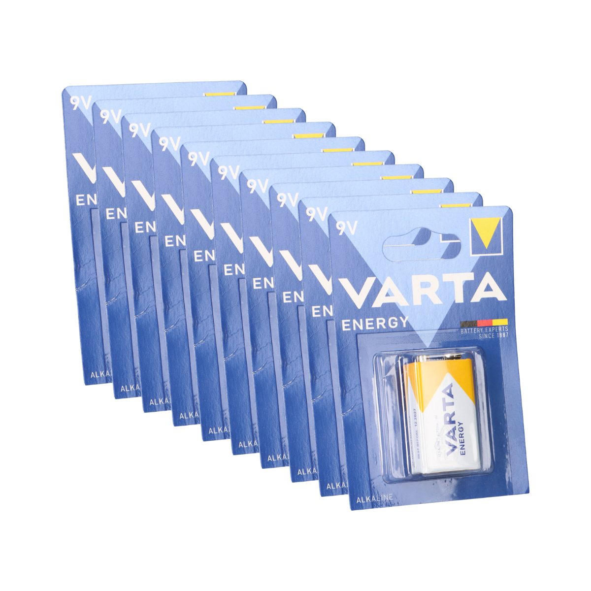 10x Varta Energy 9V-Block Batterie 1er Blister AlMn 565mAh