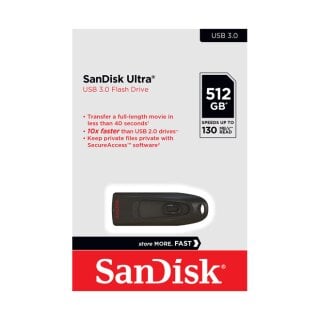 SanDisk USB 3.0 Stick 512GB Ultra Typ-A (R) 130MB/s SecureAccess Retail-Blister