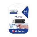 Verbatim USB 3.2 Stick 64GB, PinStripe, schwarz Typ-A,...