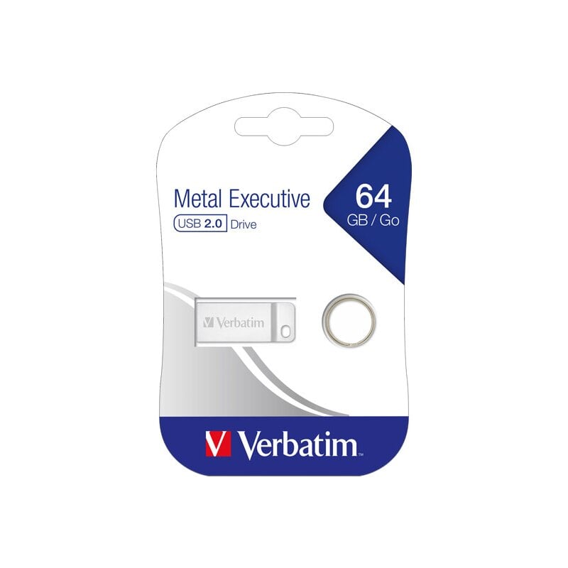 Verbatim USB 2.0 Stick 64GB, Metal Executive, Silber