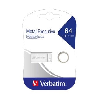 USB 2.0 Stick 64GB, Metal Executive, Silber