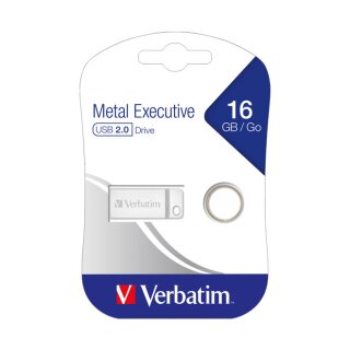 USB 2.0 Stick 16GB, Metal Executive, Silber