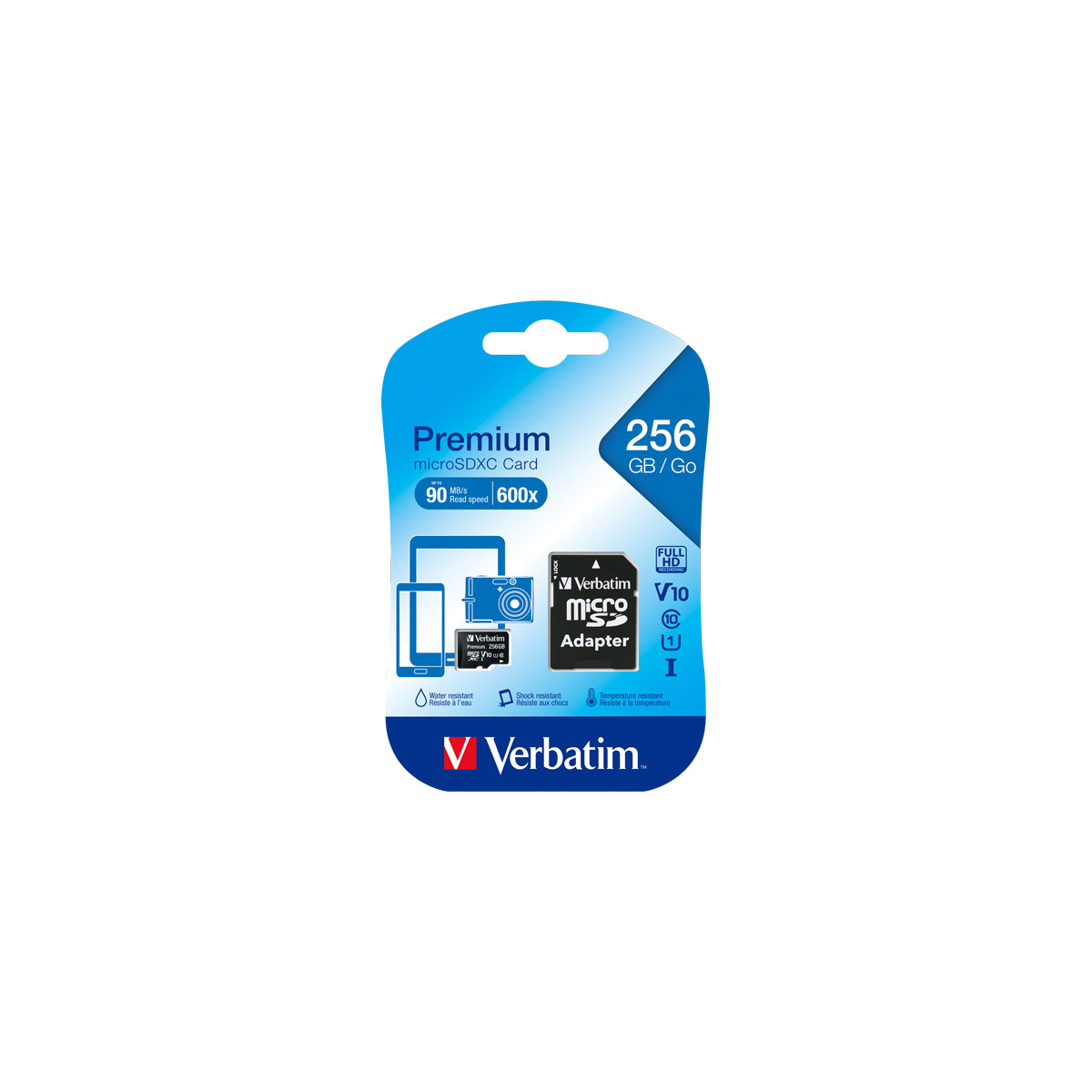 microSDXC Card 256GB, Premium, Class 10, U1 + SD-Adapter