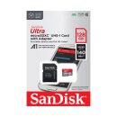 microSDXC Card 128GB, Ultra, Class 10, U1, A1 + SD-Adapter