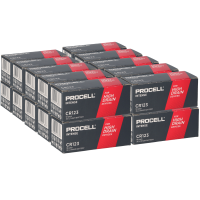 200x Duracell Procell Intense CR123A Lithium 3V 1600mAh 1