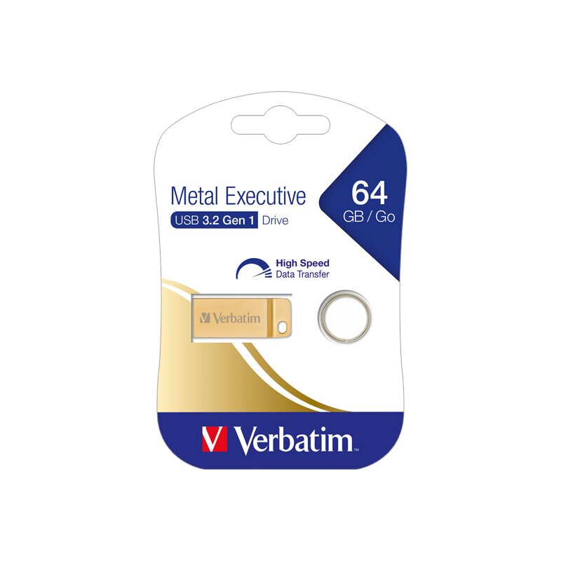 Verbatim USB 3.2 Stick 64GB, Metal Executive, Gold