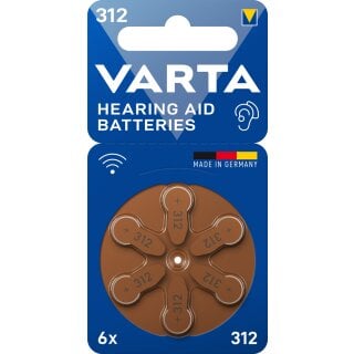 Varta Hearing Aid Batterie 312 PR41 Hörgerätebatterie