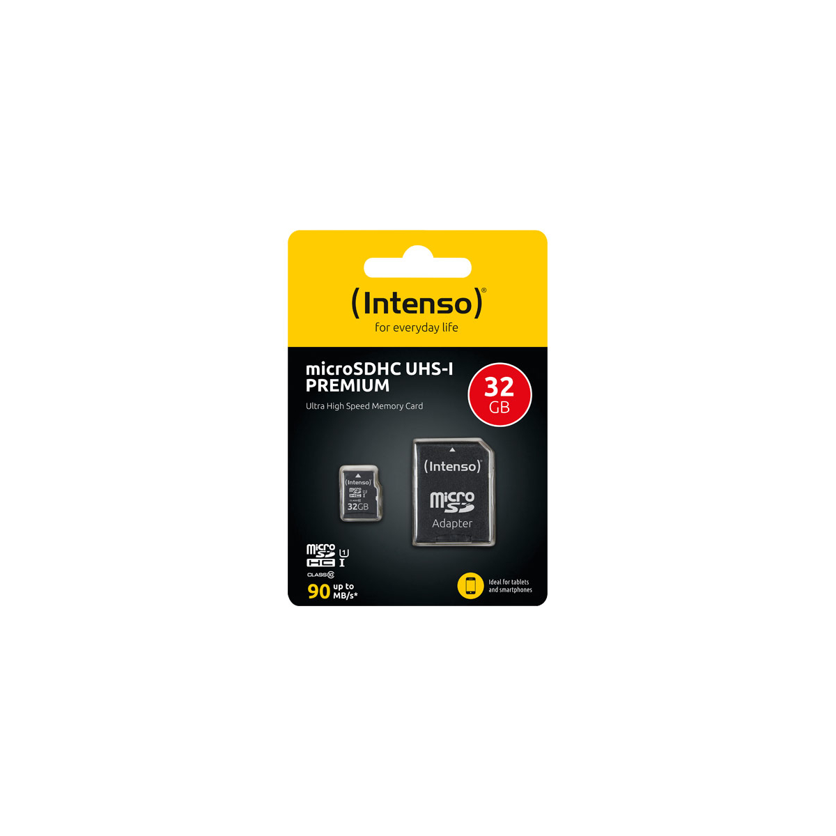 microSDHC Card 32GB, Premium, Class 10, U1 + SD-Adapter