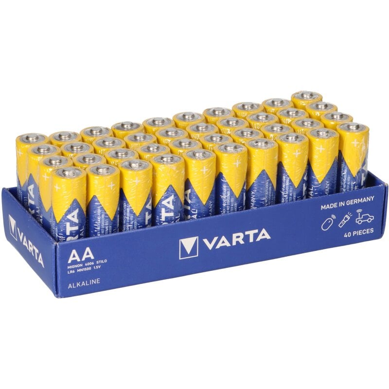 umweltschonende Verpackung Varta Industrial Batterie AA Mignon Alkaline Batterien LR6-40er Pack & Industrial Pro Batterie AAA Micro Alkaline Batterien LR03 , Design kann abweichen 40er Pack 