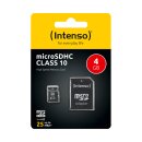 microSDHC Card 4GB, Class 10 + SD-Adapter